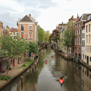 Kayakers on the Oudegracht canal