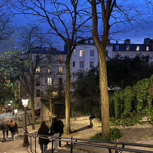 Steps of Montmartre at night