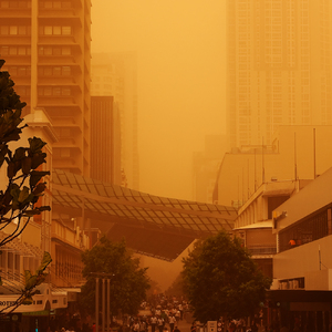 Downtown Brisbane in the dust storm