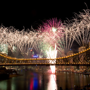 Fireworks over Story Bridge