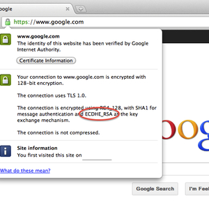 Google.com using <tt>ECDHE_RSA</tt>