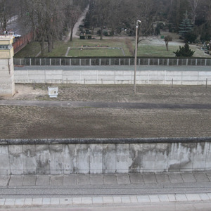 Berlin Wall Memorial with death strip separating East and West Berlin