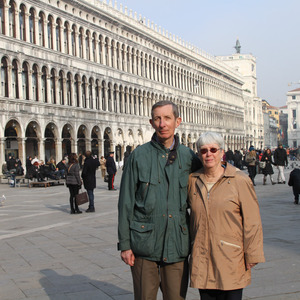Mom and dad at St. Mark's Square, Venice
