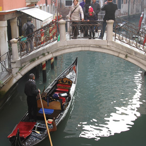 Gondola and canal in Venice