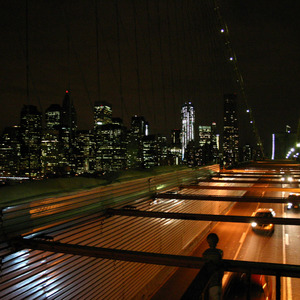 Cars on the Brooklyn Bridge