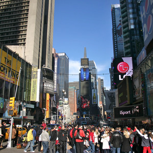 Looking north on Times Square