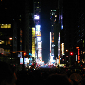 Looking down 7th Avenue on New Year's Eve