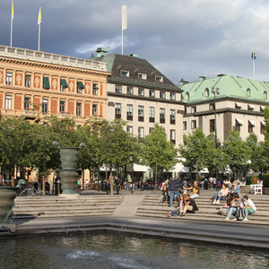 Pond in Kurgensträdgården square, Stockholm