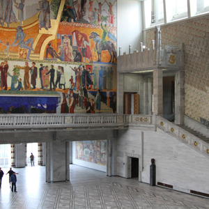 Oslo City Hall great hall and staircase