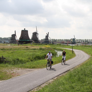 Cyclists in Zaanse Schans