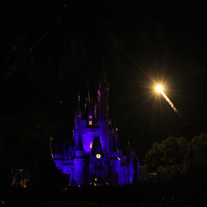 Shooting star over Cinderella's Castle