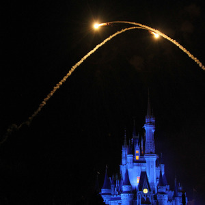 Shooting stars over Cinderella's Castle