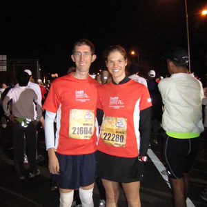 Cecilia and I at the starting line of the Half Marathon