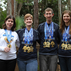 Laura, Donna, Cecilia, and I with our medals