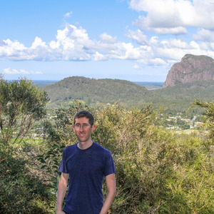 Me hiking in the Glass House Mountains National Park