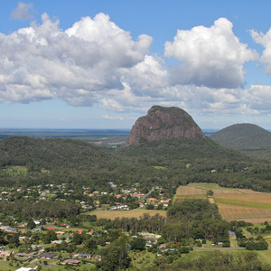 View of Mount Tibrogargan from Mount Ngungun