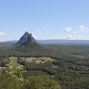 Mt Beerwah and Mt Coonowrin, two of the Glass House Mountains