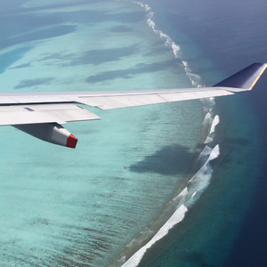 Flying over Malé atoll
