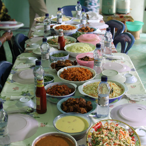 Lunch on Thuraakunu Island, one of many meals that day