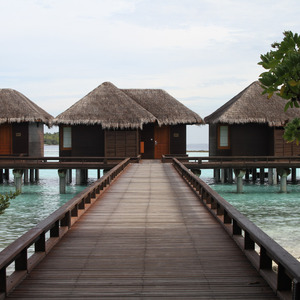 Walkway to over-water hotel rooms