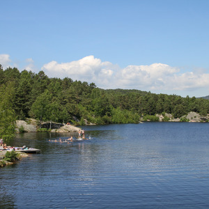 People swimming in a lake, Baneheia Park, Kristiansand