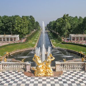 Fountains and canal of Peterhof palace