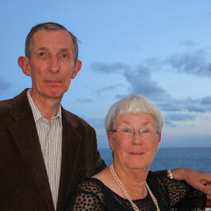 Dad and mom on their balcony