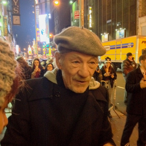 Sir Ian McKellen signing autographs