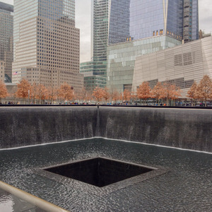 South Pool and One World Trade Center, National September 11 Memorial