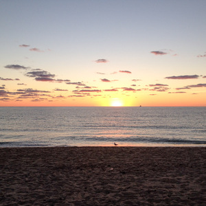 Sunset over the beach in Fort Lauderdale
