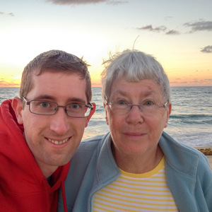 Mom and I during a morning walk on Fort Lauderdale beach