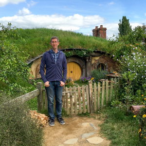 Me at a Hobbit hole