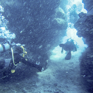 Swimming through a tunnel