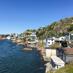 View of houses along Battery Road in St. John's Harbour