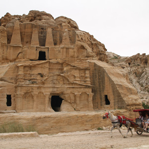 Horse chariot on the way in to Petra