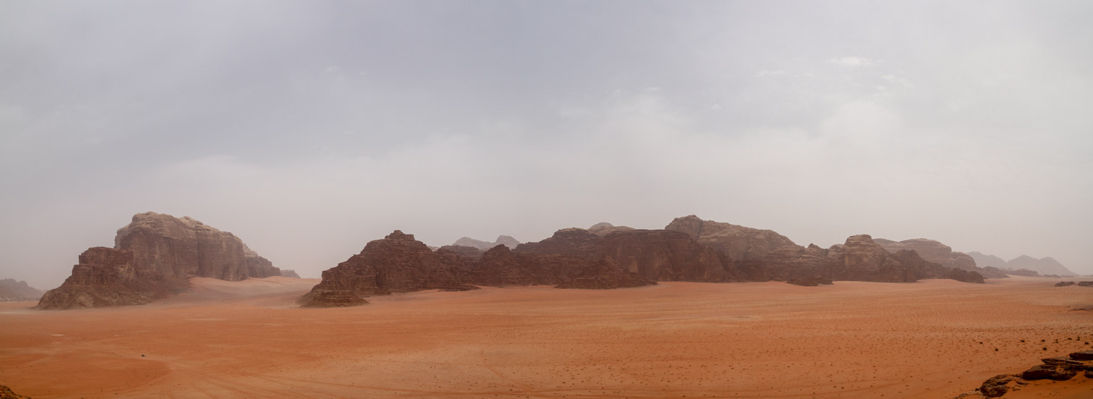 Panoramic view of Wadi Rum
