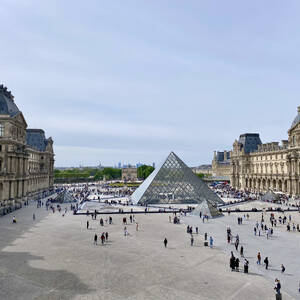 View of the Louvre courtyard
