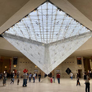Inverted glass pyramid