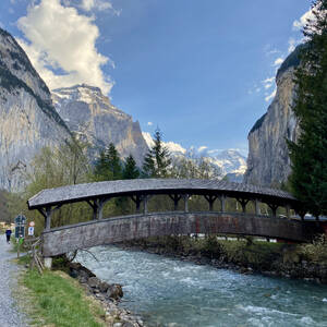 Bridge over the creek in Lauterbrunnen Valley