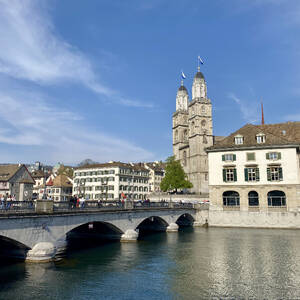 View of the Grossmünster in Zurich