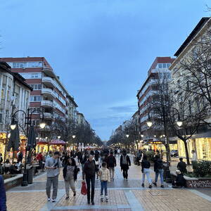 Pedestrian street at night