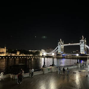 Tower Bridge and the Tower of London at night