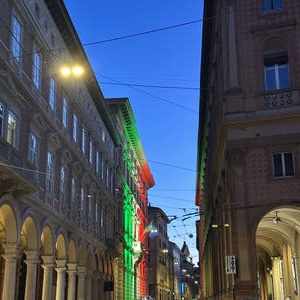Street lights in Bologna