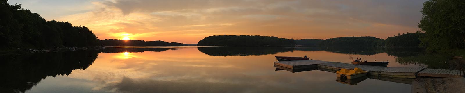 Three Mile Lake panorama at sunrise