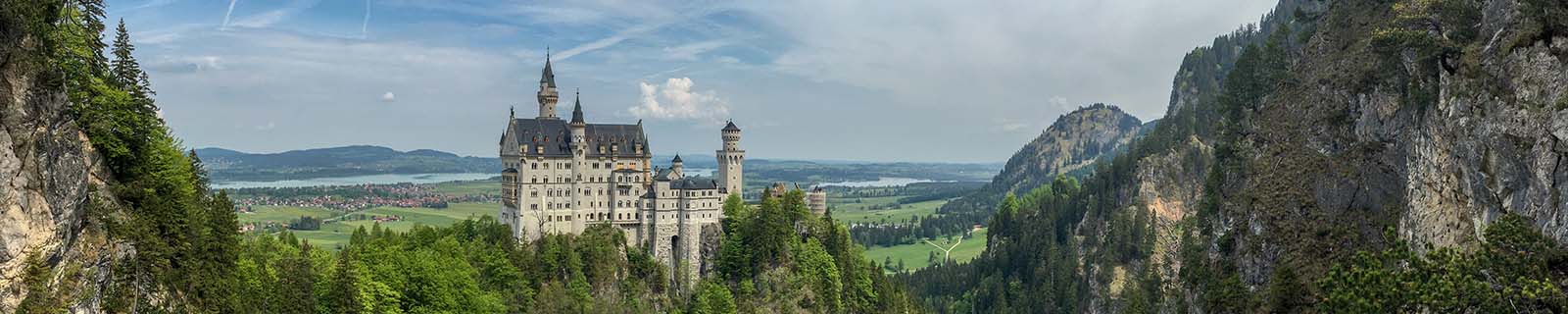 Panoramic view of Neuschwanstein Castle